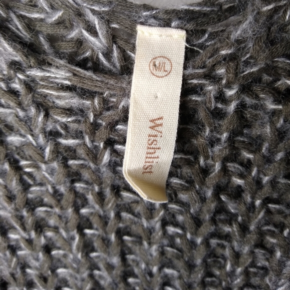 WISHLIST OVERSIZED CHUNKY KNIT HEATHER SWEATER M/L - Picture 6 of 9